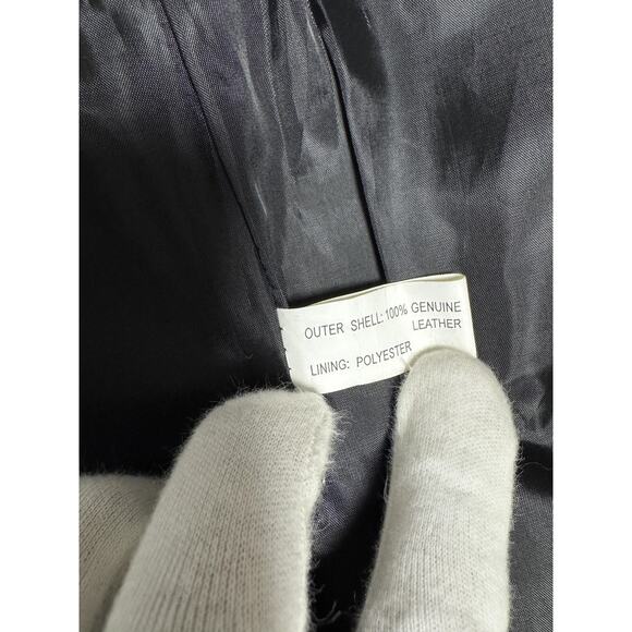 USA Leather Vest Mens Medium Black POW MIA Patch Embroidered Biker Motorcycle - Picture 5 of 7